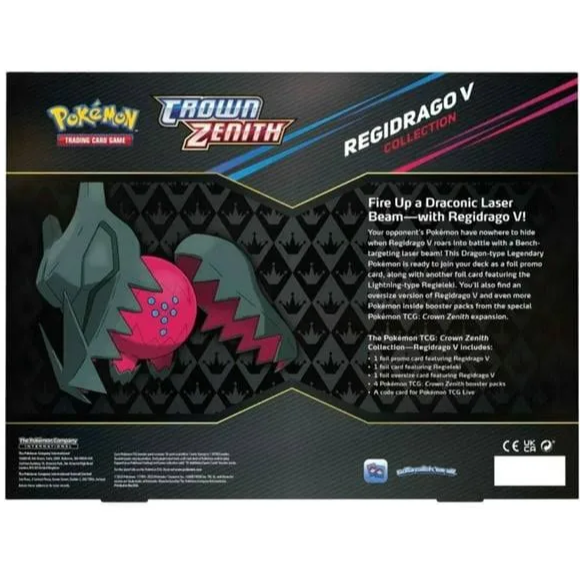 Pokemon Crown Zenith Regidrago V Collection 4 Booster Packs, 2 Foil Promo Cards & Oversized Card