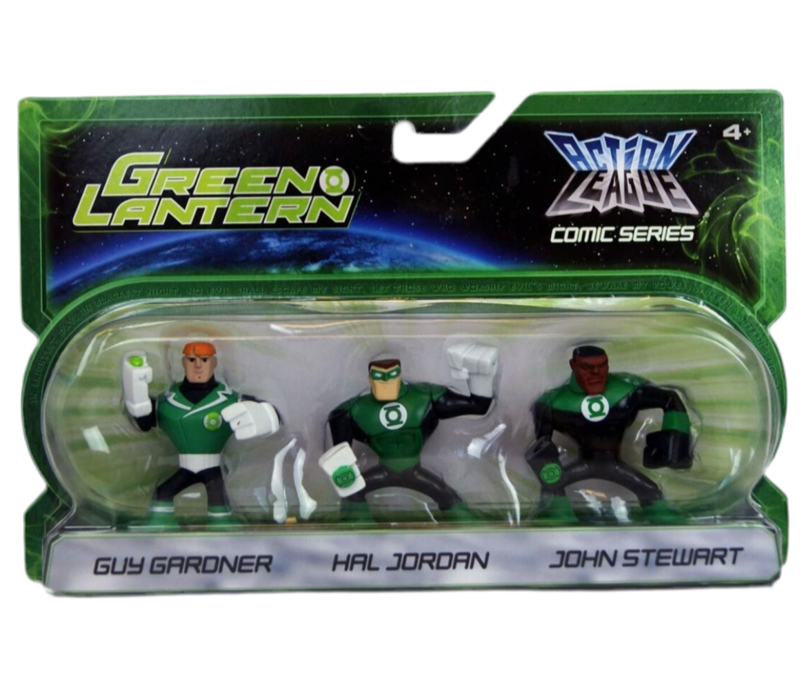 Green Lantern Action League Comic Series Guy Gardner. Hal Jordan & John Stewart Exclusive Mini Figure 3-Pack