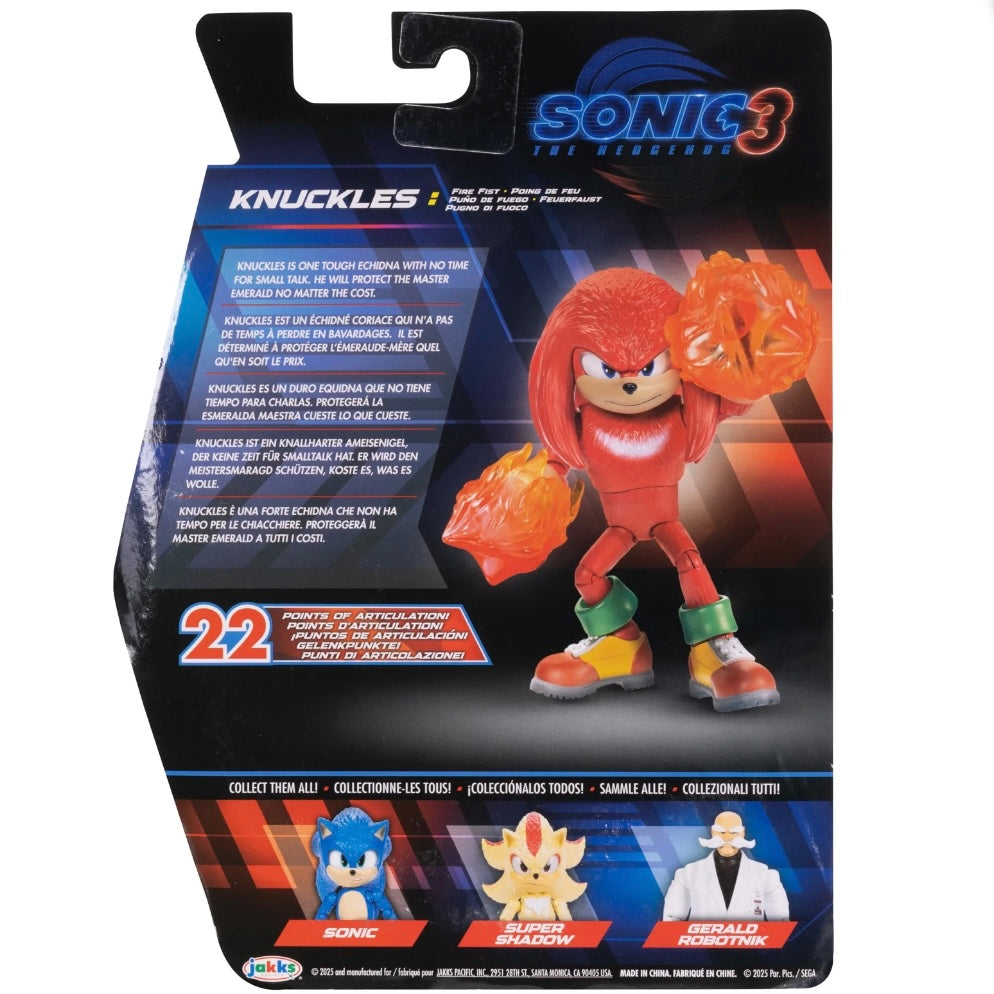 Sonic the Hedgehog 3 Movie 5-inch Knuckles action figure with Fire Fists