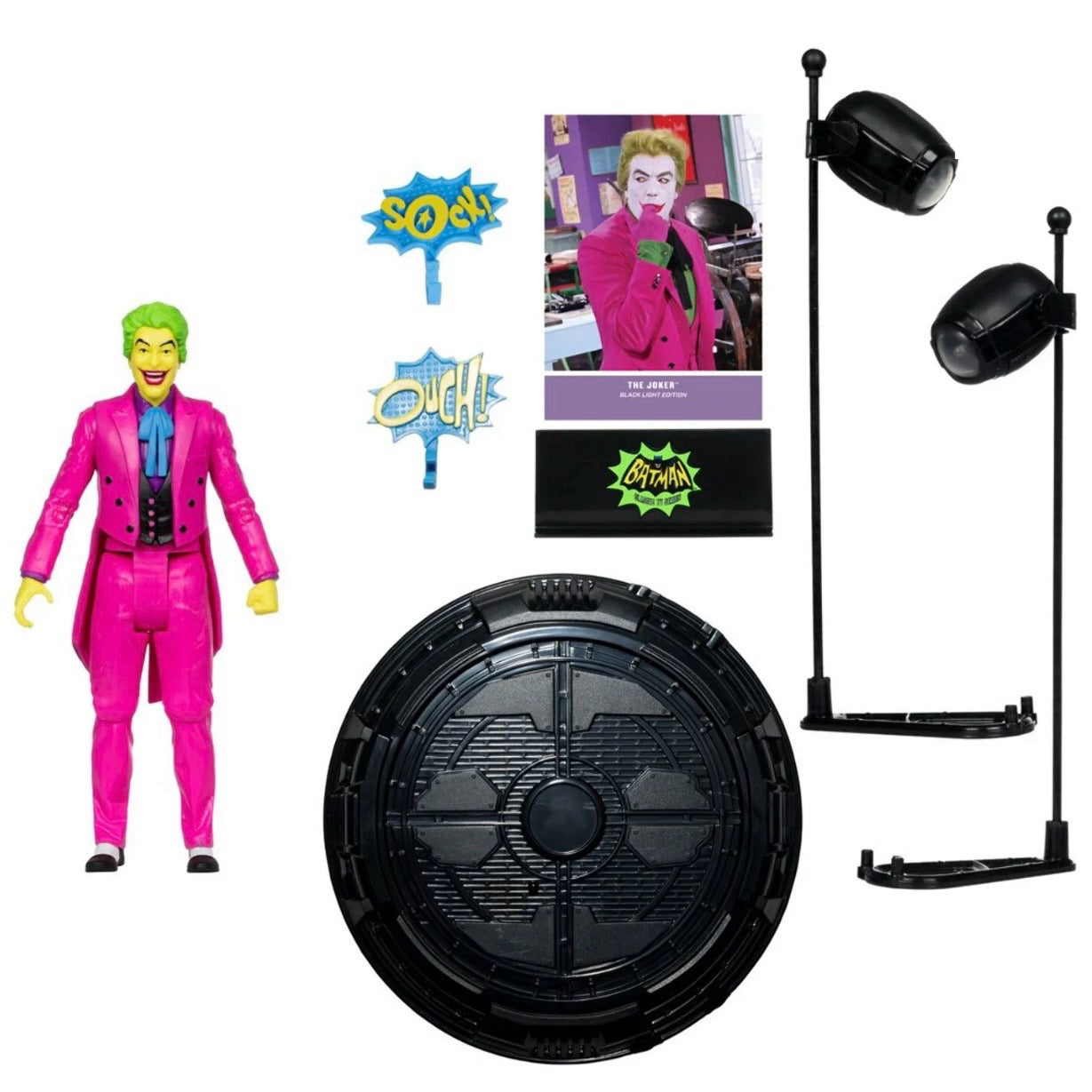 McFarlane Toys DC Retro The Joker Batman: Classic TV Series Black Light Gold Label 6-Inch Action Figure