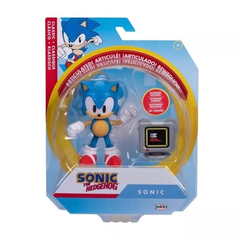 Sonic The Hedgehog with Monitor Classic 4" Articulated Figure