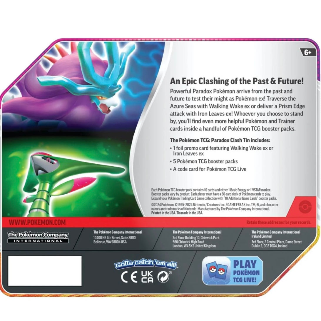 Pokémon Trading Card Games Paradox Clash Tin Walking Wake Tin
