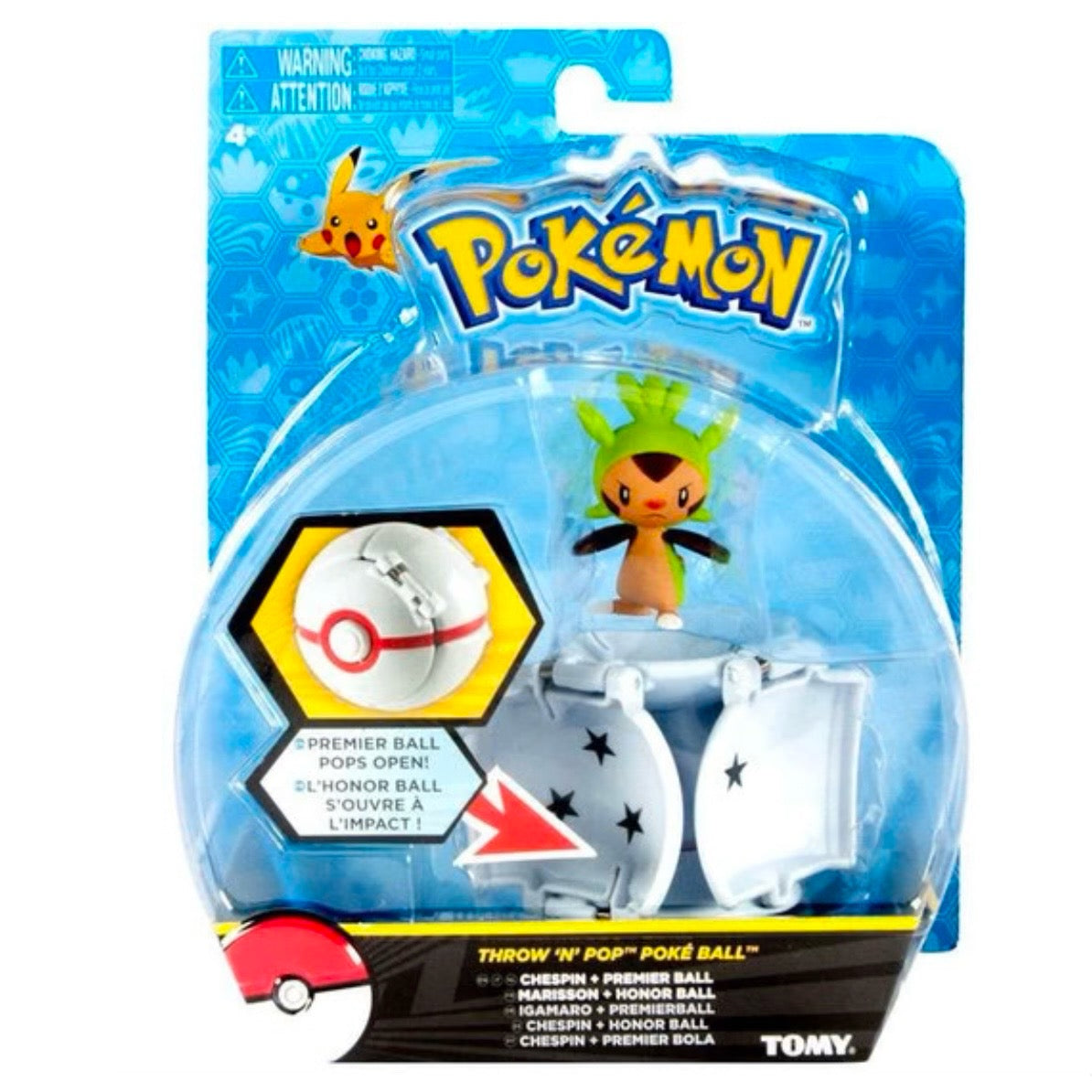 Pokemon Throw n Pop Pokeball Chespin & Premier Ball Figure Set