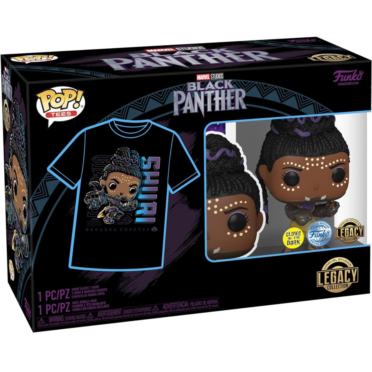 Funko Pop! & Tee: Arvel Black Panther Shuri T-Shirt Clothes with Collectible Vinyl Figure and Short Sleeve Top for Adults Men