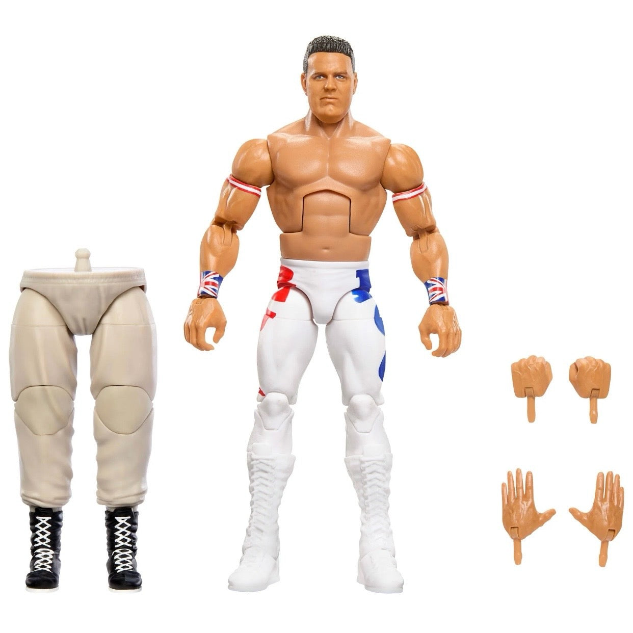 WWE Monday Night War Elite Collection British Bulldog Action Figure with Build-a-Golga Figure Accessories