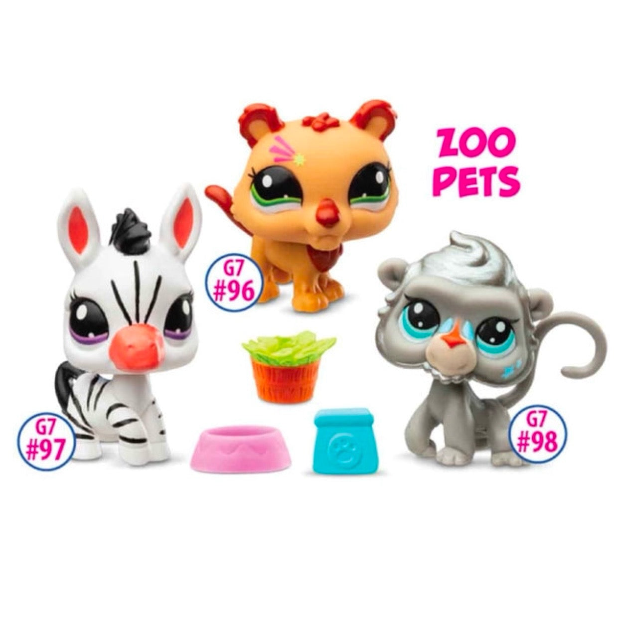 Littlest Pet Shop Series 2 Pet Trio Zoo Pets #96 - #98