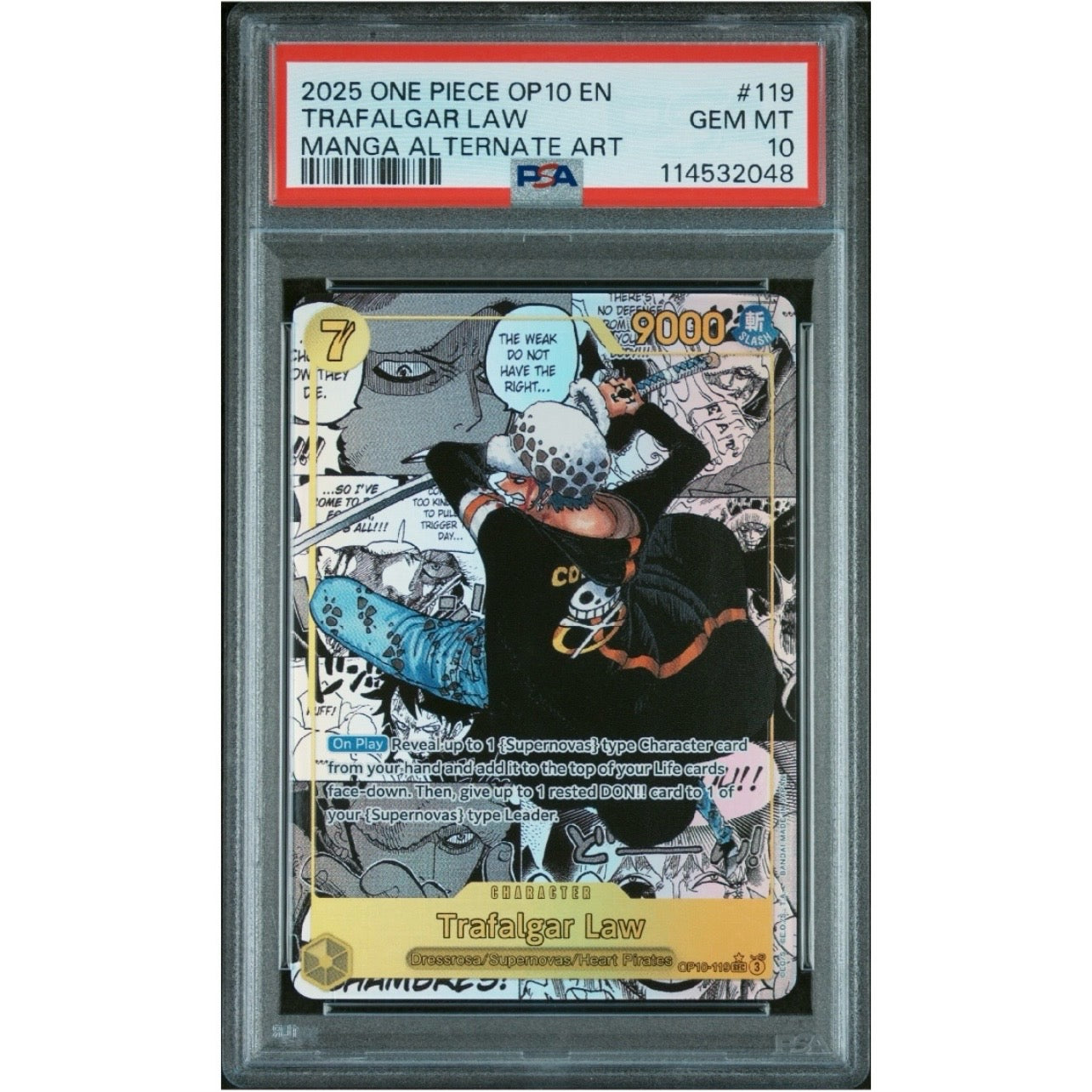 PSA 10 GEM MINT One Piece Trafalgar Law Manga OP10-119 Royal Blood
