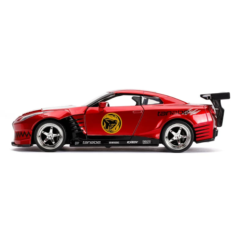 Power Rangers 2009 Nissan GT-R (R35) Candy Red and Red Ranger Diecast Figurine 1:24 Die-Cast