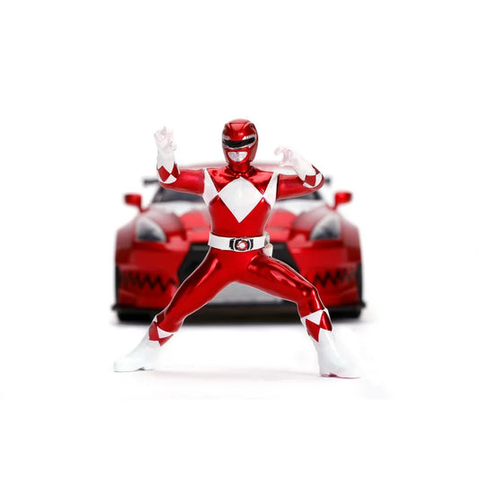 Power Rangers 2009 Nissan GT-R (R35) Candy Red and Red Ranger Diecast Figurine 1:24 Die-Cast