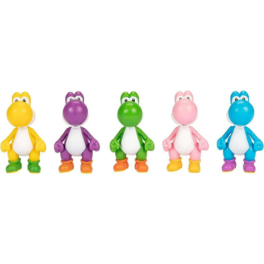 Super Mario Yoshi Multi-Pack Yellow, Purple, Green, Pink & Light Blue Yoshi Mini Figure 5-Pack