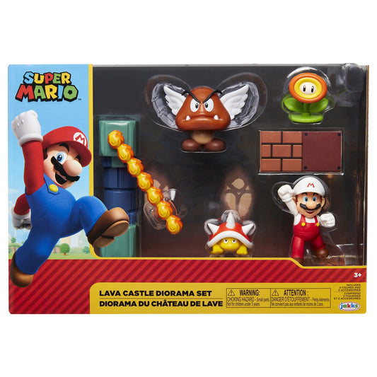 Super Mario Nintendo Lava Castle 2.5” Figure Multipack Diorama Set