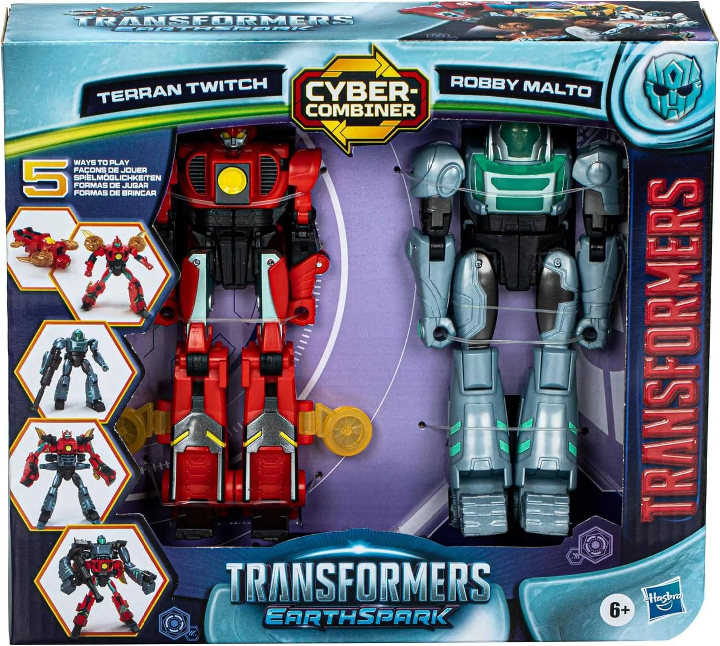 Transformers EarthSpark Cyber-Combiner Terran Twitch and Robby Malto Action Figure 2-Pack
