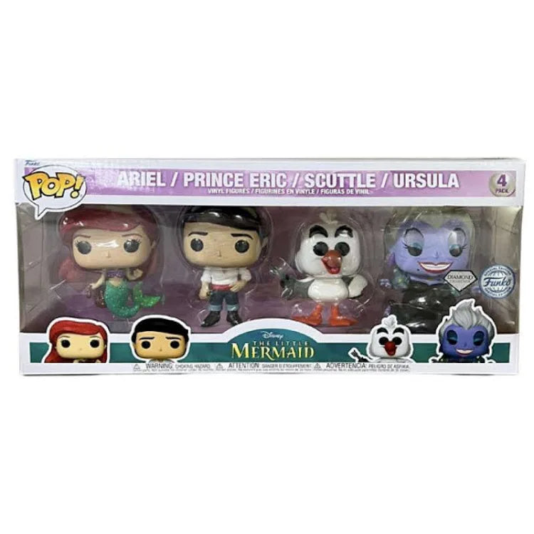 Funko Pop! The Little Mermaid Ariel, Prince Eric, Scuttle & Ursula 4-Pack Vinyl Figures