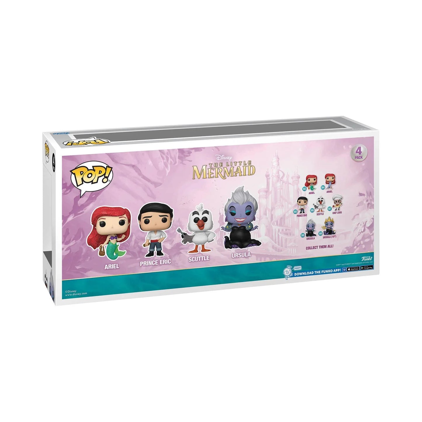 Funko Pop! The Little Mermaid Ariel, Prince Eric, Scuttle & Ursula 4-Pack Vinyl Figures
