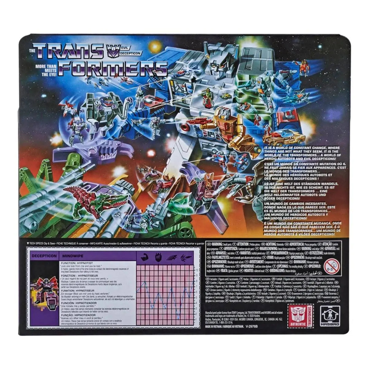 Transformers Retro Packaging Decepticon Headmaster Mindwipe with Vorath Figure