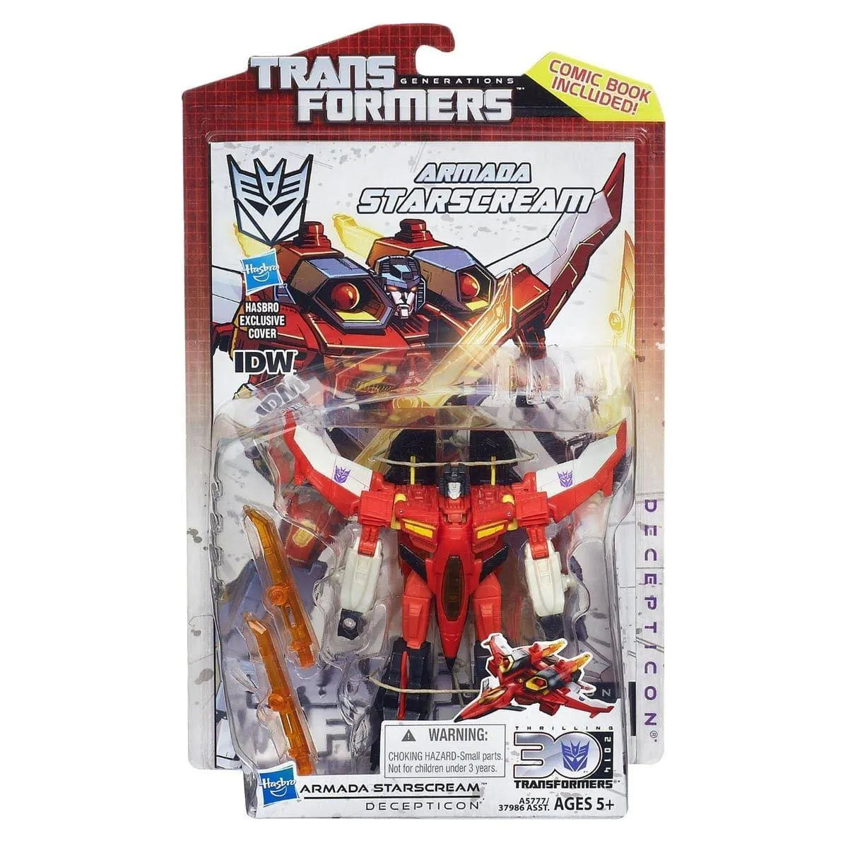 Transformers Generations 30th Anniversary Armada Decepticon Starscream with Comic Book Action Figure