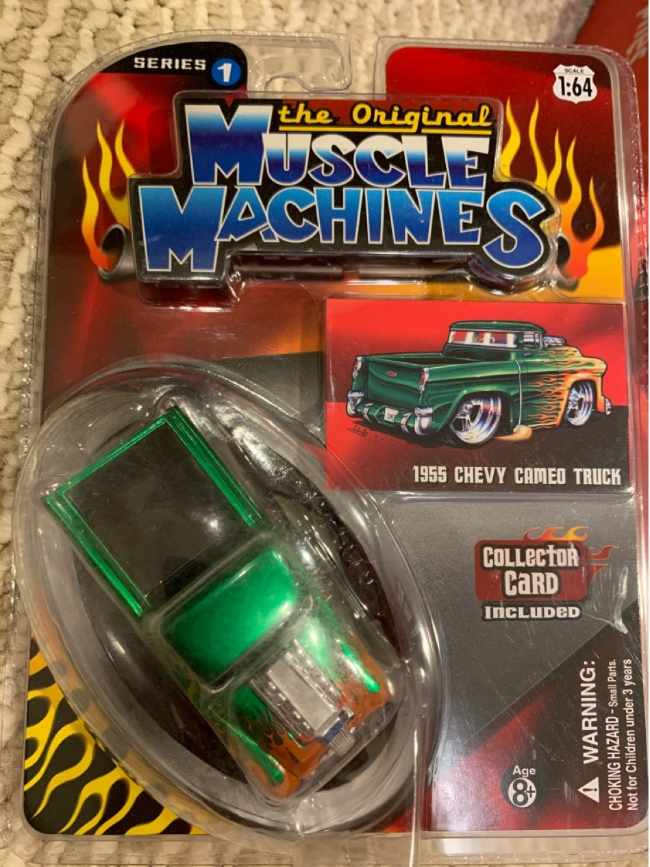 Muscle Machines Series 1 Die-cast 1955 Chevy Cameo Truck 1:64 (Green)