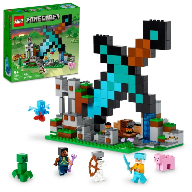 LEGO Minecraft The Sword Outpost Creeper, Warrior, Pig, and Skeleton Figures, 21244