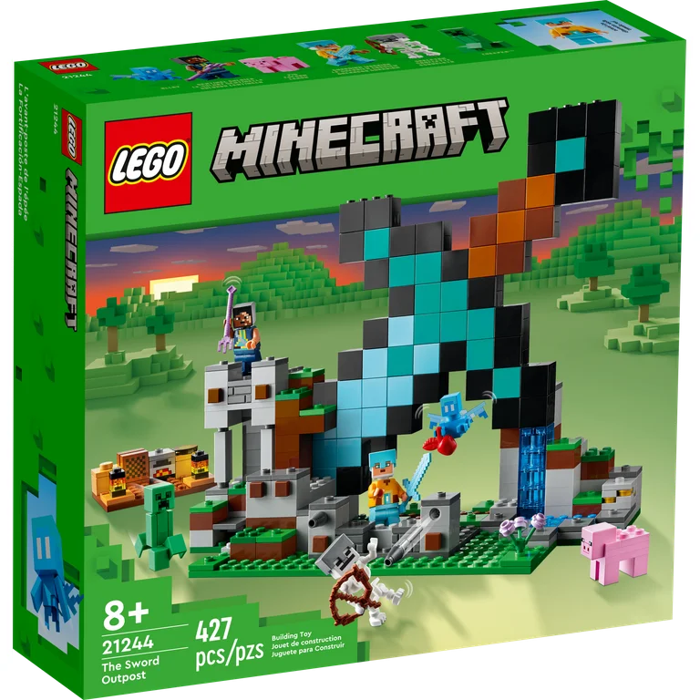 LEGO Minecraft The Sword Outpost Creeper, Warrior, Pig, and Skeleton Figures, 21244