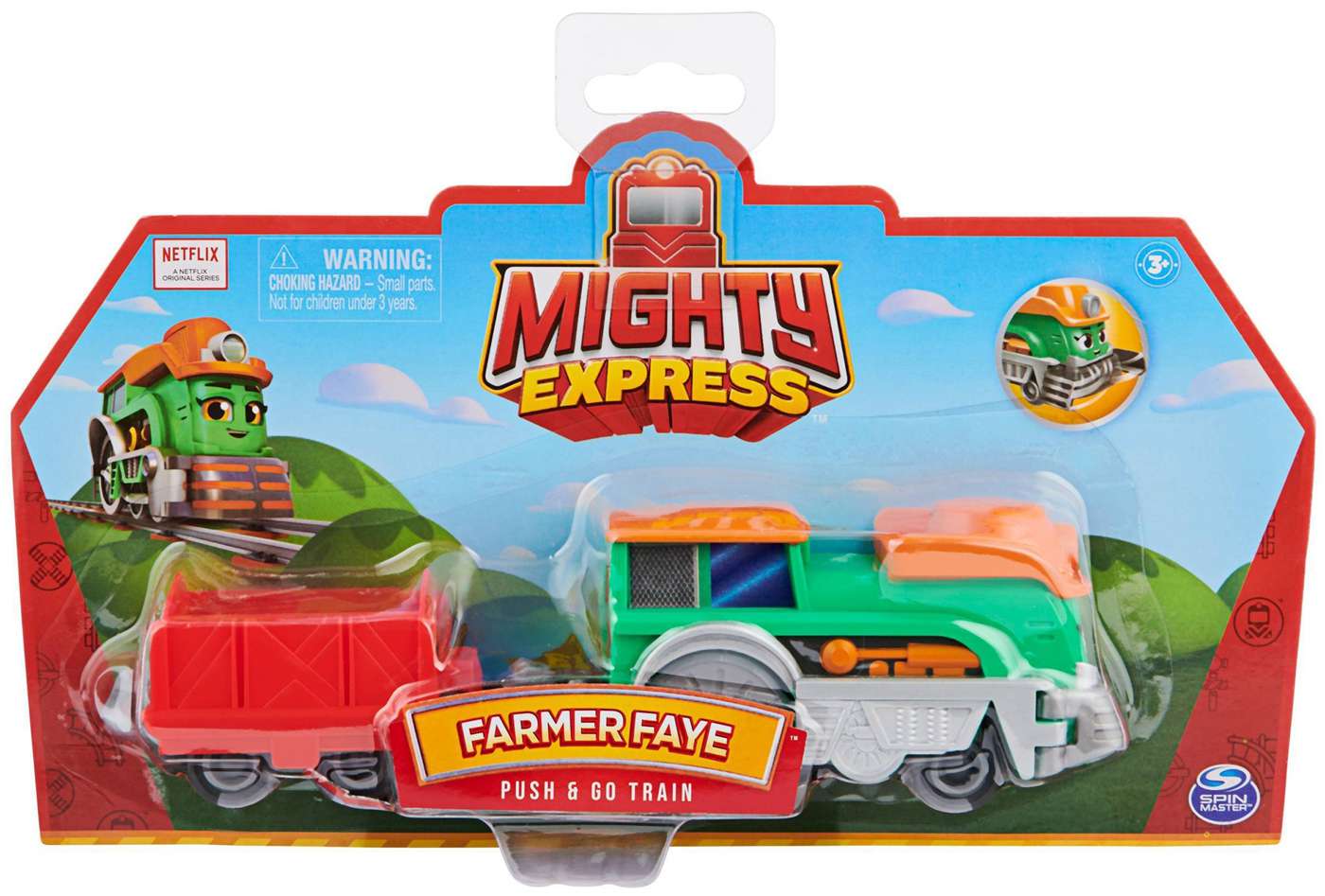 Mighty Express. Farmer Faye Push and Go Toy Train with Cargo Car