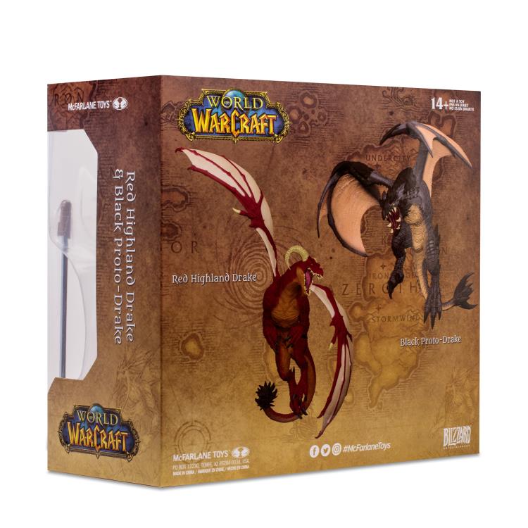 McFarlane Toys World of Warcraft Red Highland Drake and Black Proto-Drake 1/12 Scale Figure Two-Pack