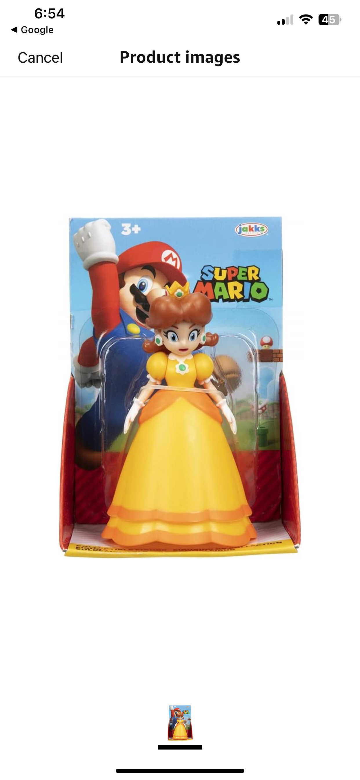 World of Nintendo Super Mario Checklane 2.5” Figure Princess Daisy