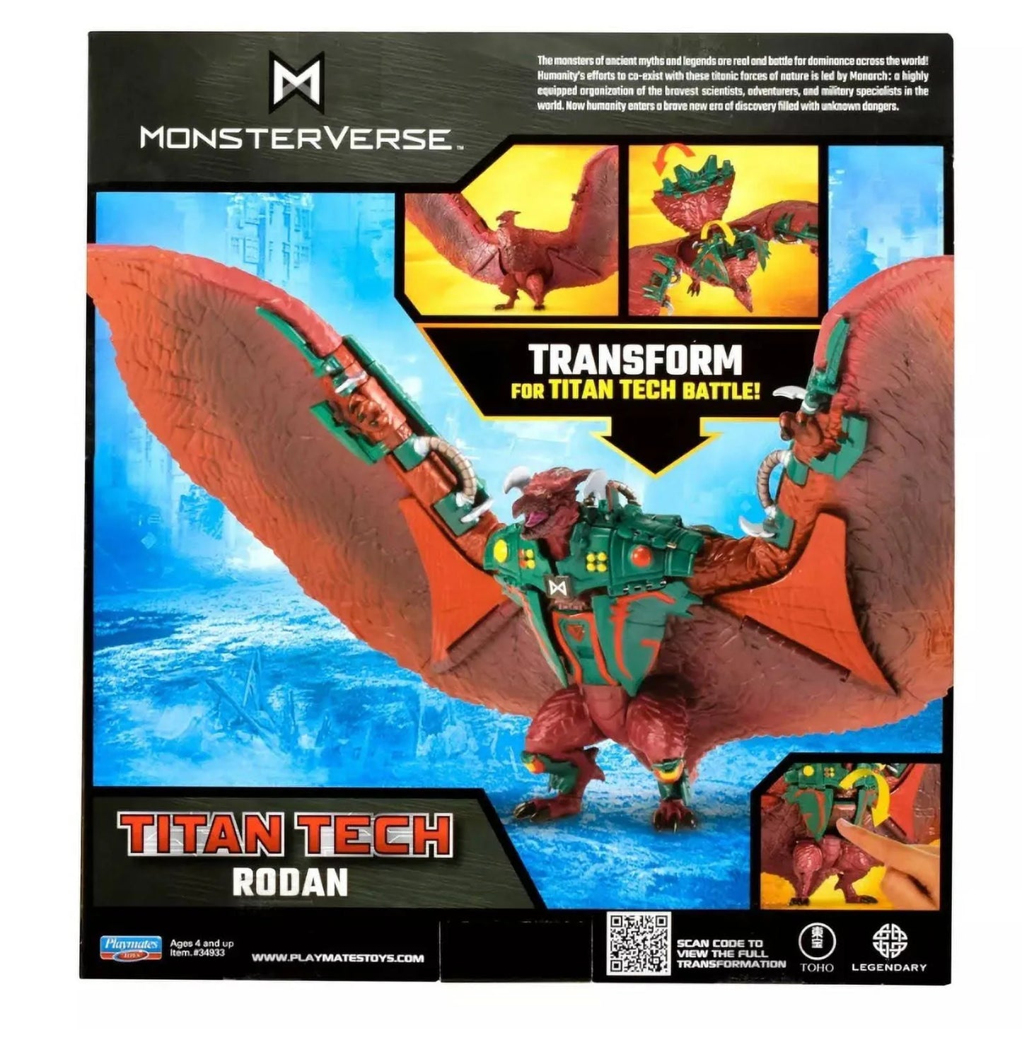 Godzilla Monsterverse Titan Tech Transforming Rodan 8" Action Figure