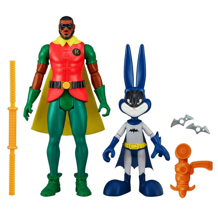 Space Jam A New Legacy Dynamic Duo LeBron James Robin & Bugs Bunny Batman Action Figure Set, 6 Pieces