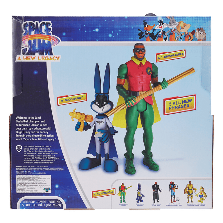 Space Jam A New Legacy Dynamic Duo LeBron James Robin & Bugs Bunny Batman Action Figure Set, 6 Pieces