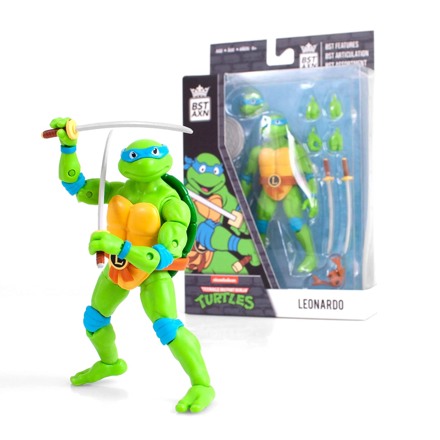 BST AXN Teenage Mutant Ninja Turtles Leonardo Arcade Game BST AXN 5-in Action Figure GameStop Exclusive