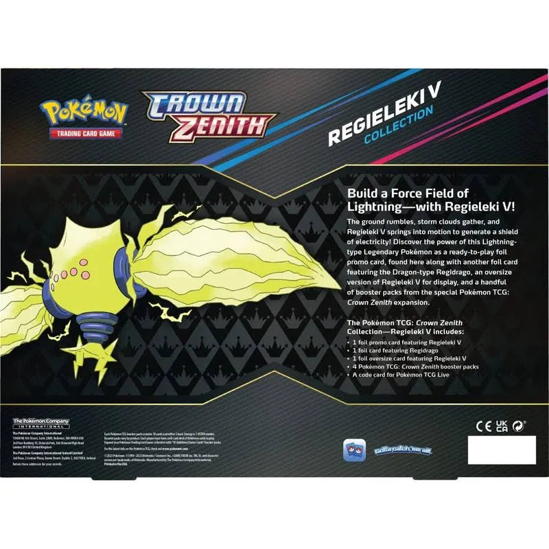 Pokemon Crown Zenith Regieleki V Collection 4 Booster Packs, 2 Foil Promo Cards & Oversized Card