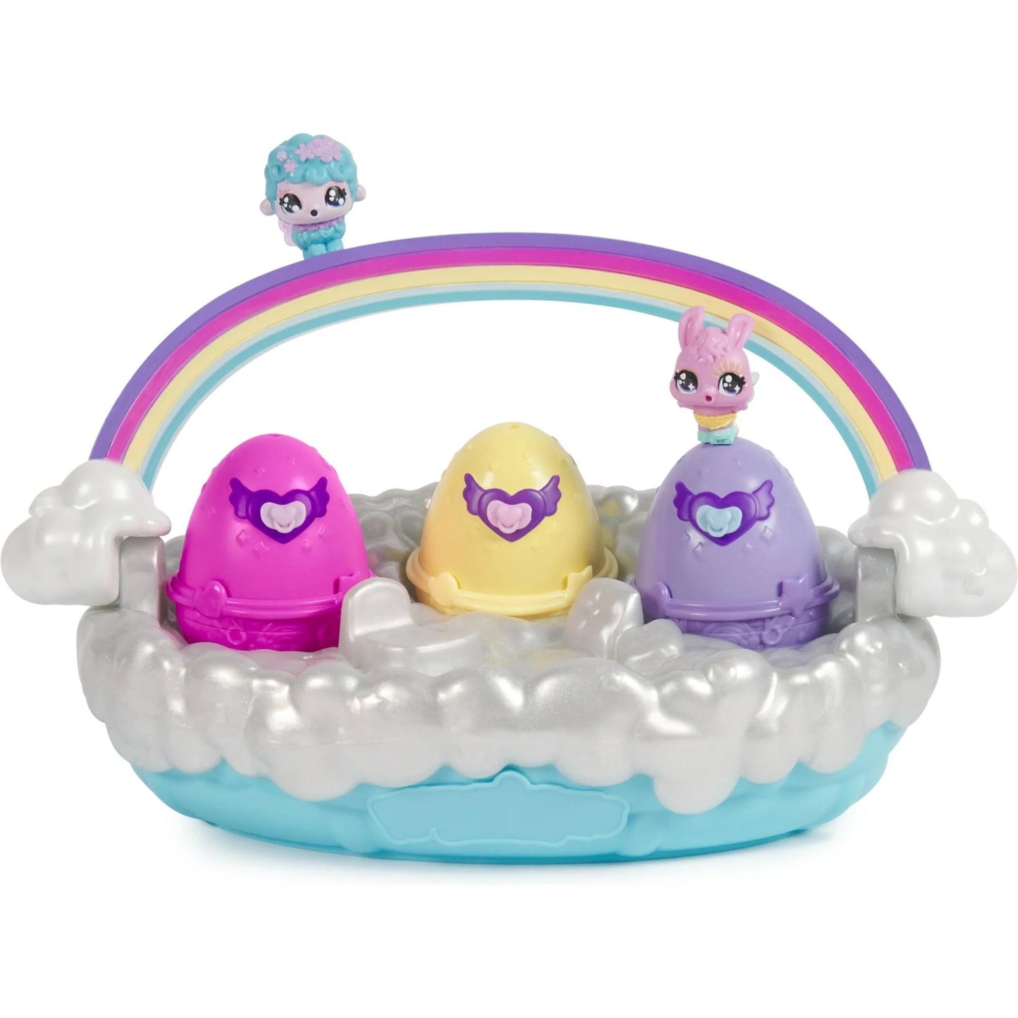 Hatchimals Alive 5” Wide Spring Basket with 6 Pet Figures, 3 Self-Eggs