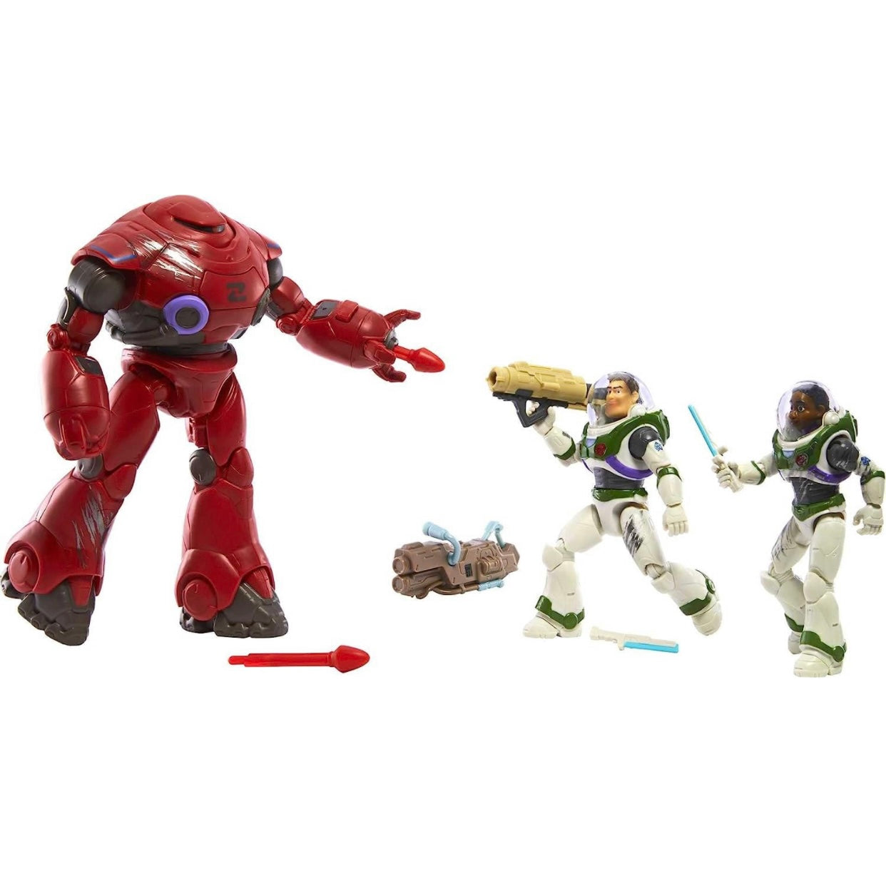 Disney and Pixar Lightyear 3 Action Figure Set, 5-in Scale Buzz Lightyear, Izzy Hawthorne & Zyclops Toys, Space Rangers vs Robots