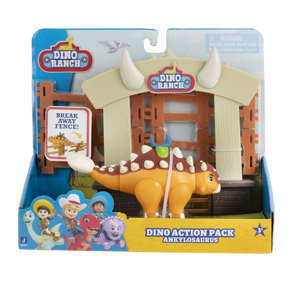 Dino Ranch Action Pack Featuring Ankylosaurus Action Figure Set, 5 Pieces