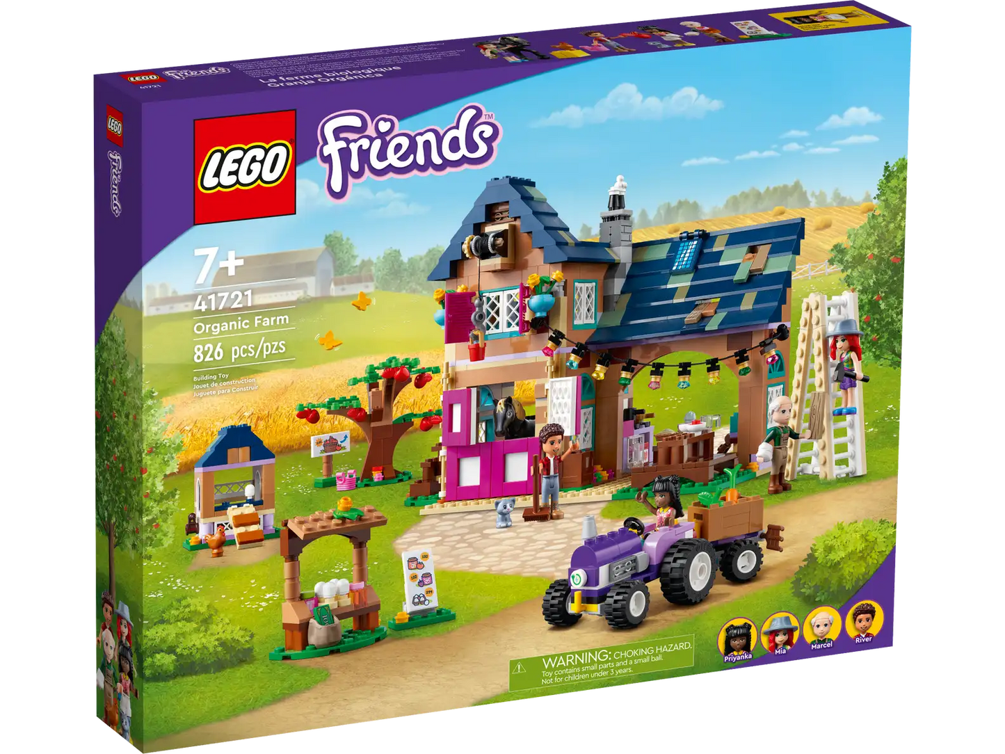 LEGO Friends Organic Farm House Set with Toy Horse, Stable, Tractor and Trailer plus Animal Figures #41721