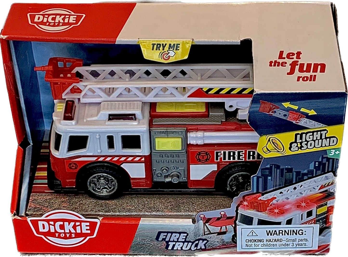 Dickie Toys Fire Truck with Light & Sound! & Movable Ladder