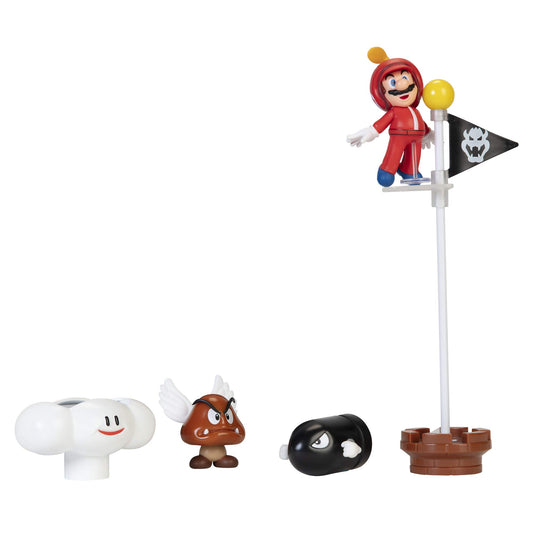 Super Mario World of Nintendo Super Mario 2-1/2” Cloud Diorama Action Figure Set