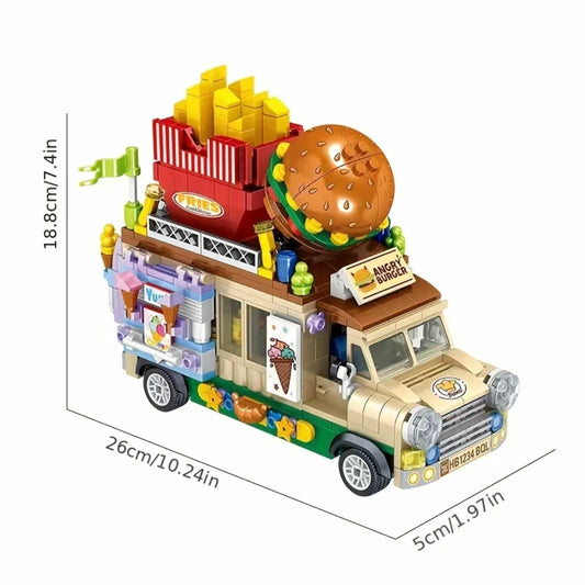Building Block Toys, Fruit/Cake/Sushi/Burger Car, Brick Toy, Gifts 638-PCS
