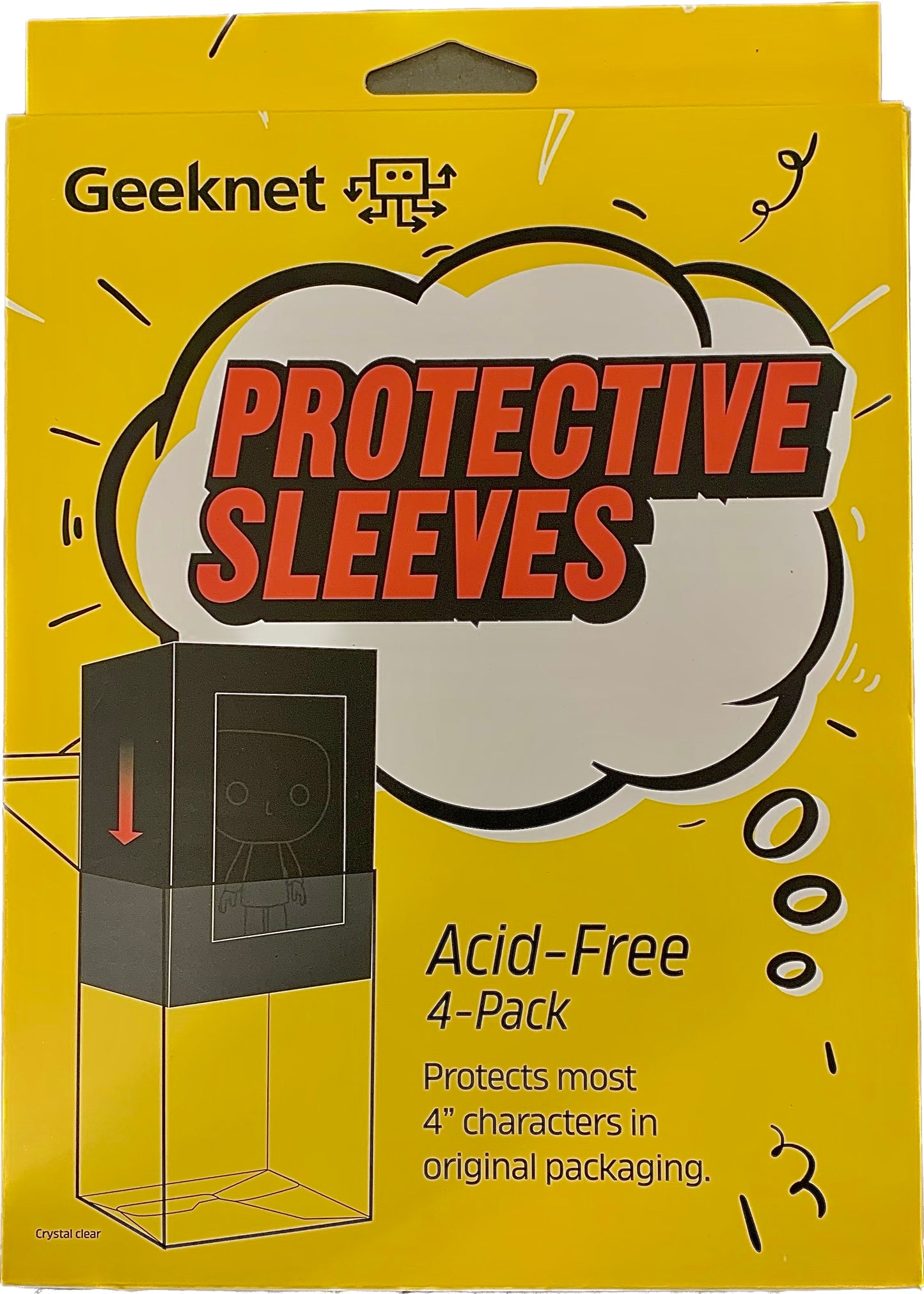Geeknet 4 pk Protective Sleeves fits most 4 inch Vinyl Funko Pop