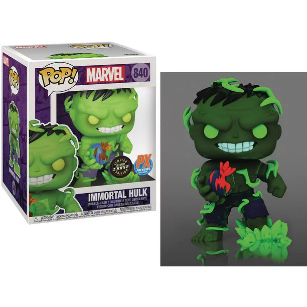 Funko POP! Marvel Immortal Hulk Vinyl Bobble Head Deluxe-Sized, Glow in the Dark “Chase” Figure