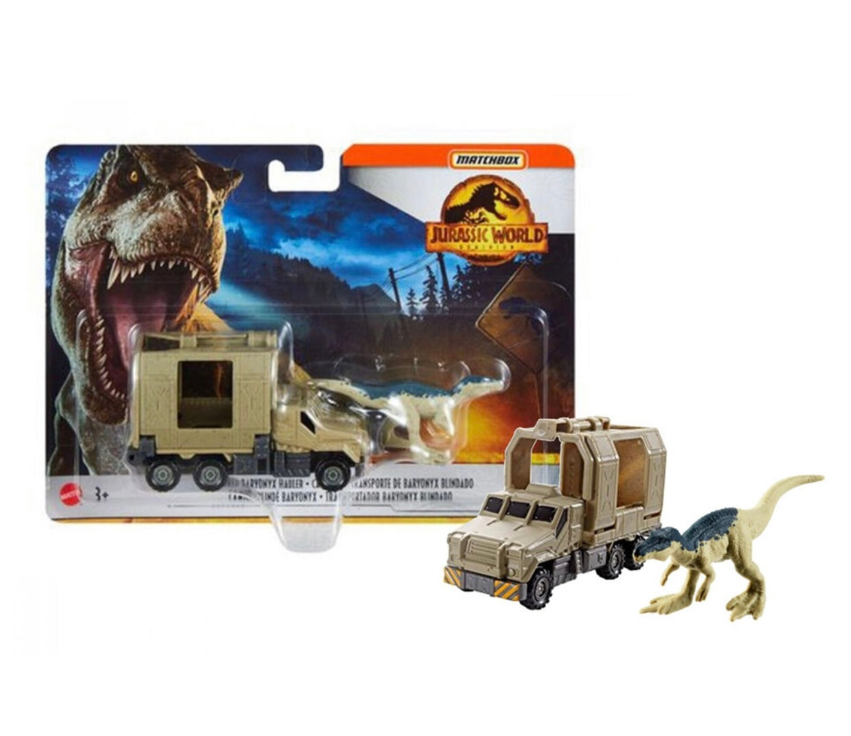 Matchbox Jurassic World Dino Transporters Armored Baryonyx Hauler