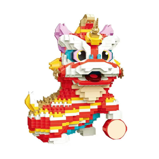 Creative New Year Spring Festival Lion Dance Ornaments, Blocks 1359-PCS