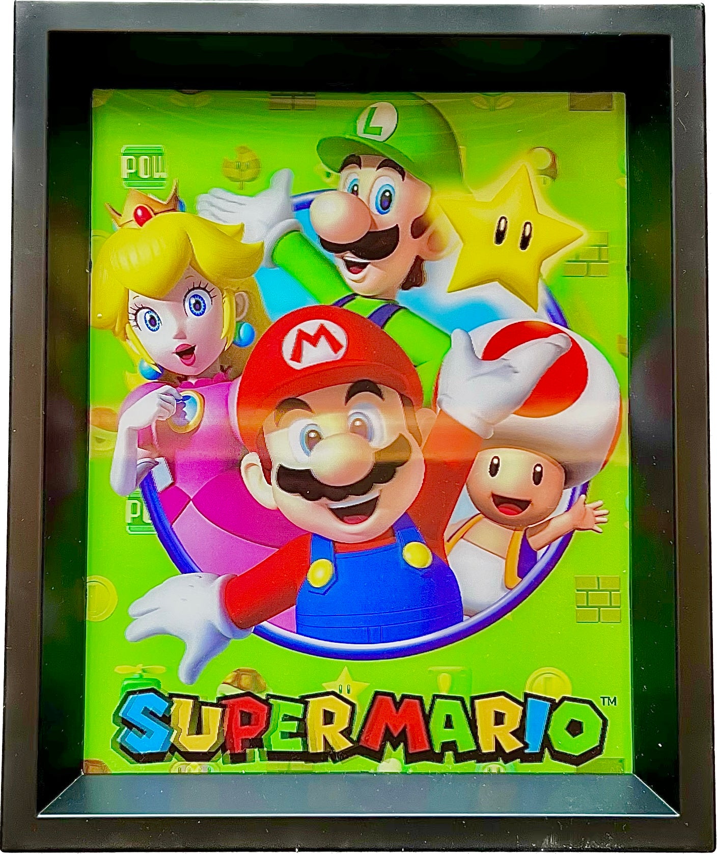 Super Mario 3D Lenticular Holographic Wall Art 9x11