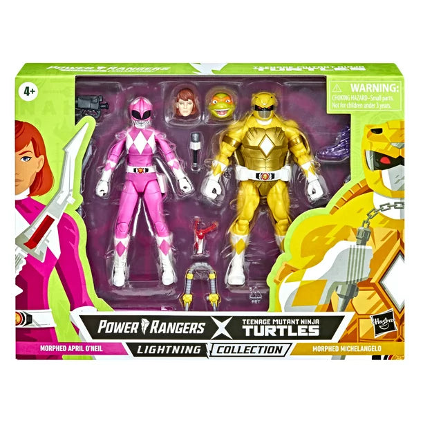 Power Rangers X Teenage Mutant Ninja Turtles Lightning Collection Morphed Michelangelo and Morphed April O’Neil Action Figure 2-Pack