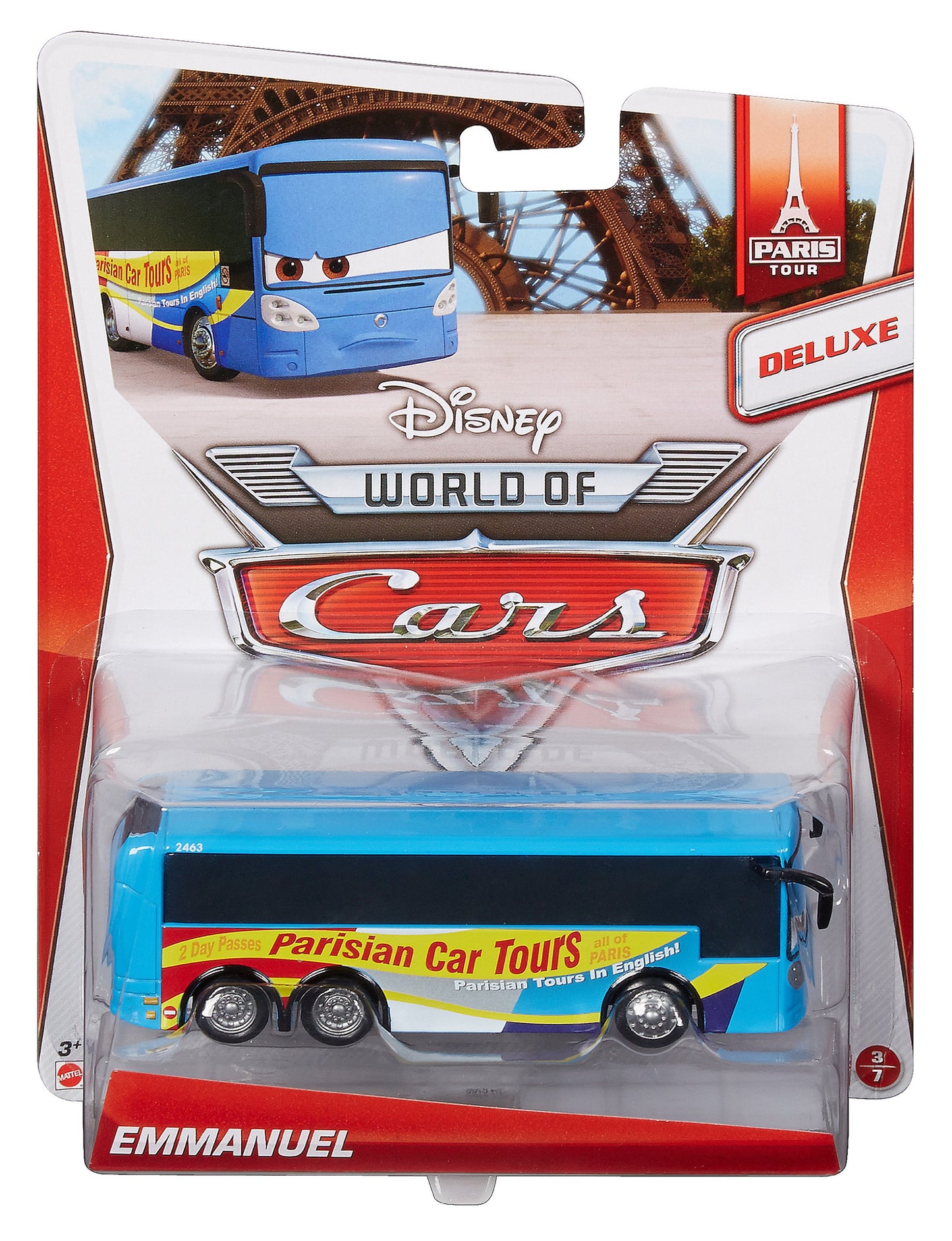 Disney Pixar Cars Oversized Paris Bus Vehicle Emmanuel Deluxe Die-Cast