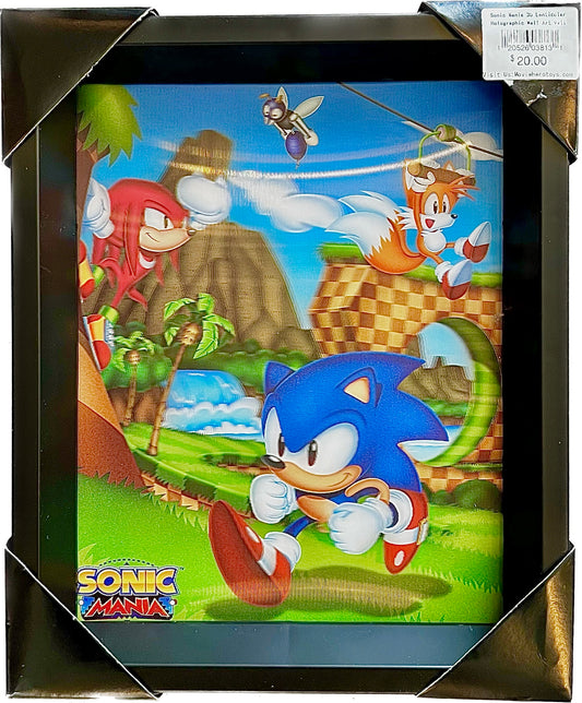 Sonic Mania 3D Lenticular Holographic Wall Art 9x11
