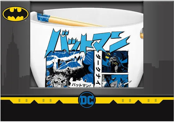 DC Batman Ceramic Ramen Bowl with Chopsticks