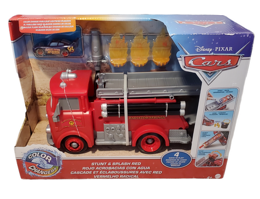 Disney Pixar Cars Stunt Splash Radiator Springs Fire Truck Color Changer McQueen