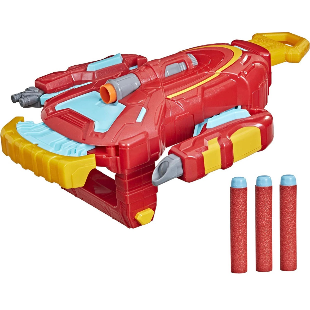 Avengers Marvel Mech Strike Iron Man Strikeshot Gauntlet Role Play with 3 NERF Darts,