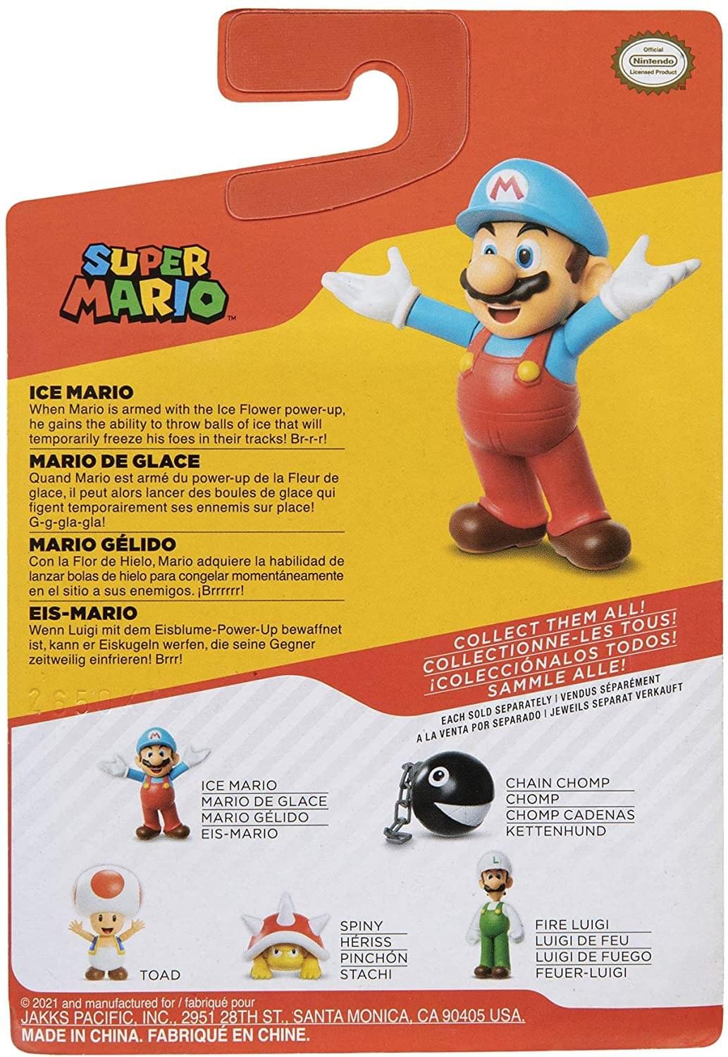 SUPER MARIO Action Figure 2.5 Inch Ice Open Arms Mario Collectible Figure